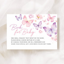 Rosa lila Schmetterling Baby Shower Bücher für Bab