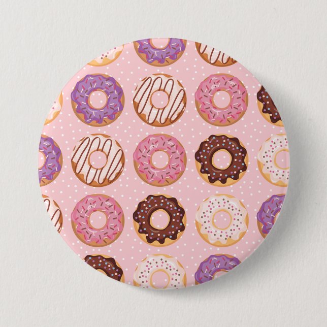 Rosa, Lila, Schokolade, Icierte Donuts Bäckerei Le Button (Vorderseite)