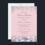 Rosa Lila Silber Glitzer Sweet 16 Einladen Einladung<br><div class="desc">Pink Lila Silver Glitzer Sweet 16 Einladend Siehe Matching Collection in Niche und Nest Store Design mit freundlicher Genehmigung von: https://www.etsy.com/shop/SmallHouseBigPony</div>