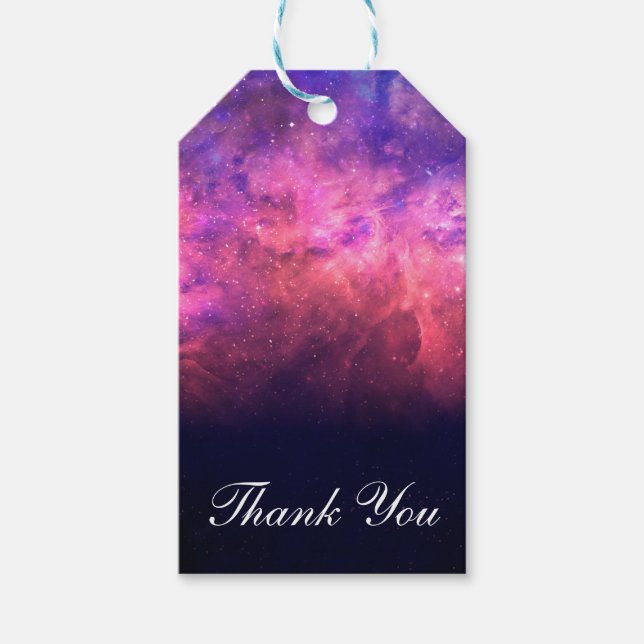 Rosa Lila Sternenhimmel Kosmische Galaxie Himmelsf Geschenkanhänger (Vorderseite)