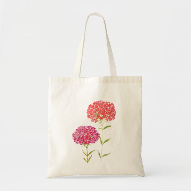 Rosa lila Sweet William Blume Tragetasche (Vorne)