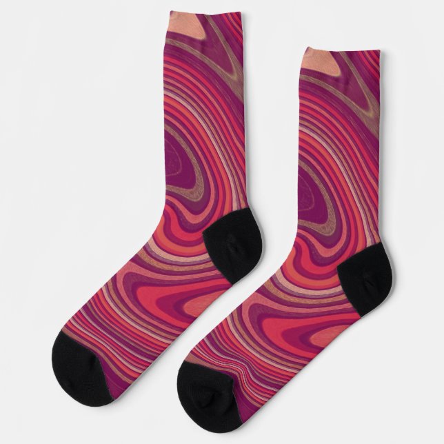 Rosa Lila Swirt Kunst, Dichtung und Musik Socken (Linkes Detail)
