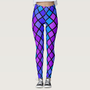 Rosa Lila Türkis Mosiac Leggings