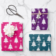 Rosa, Lila und Aquamarine Weihnachtsbaummuster