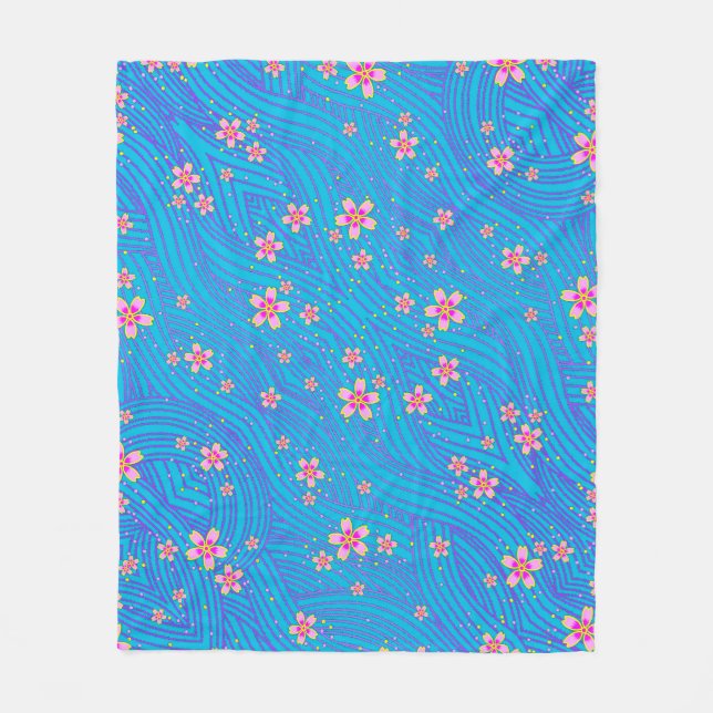 rosa lila und blau fleecedecke (Vorderseite)