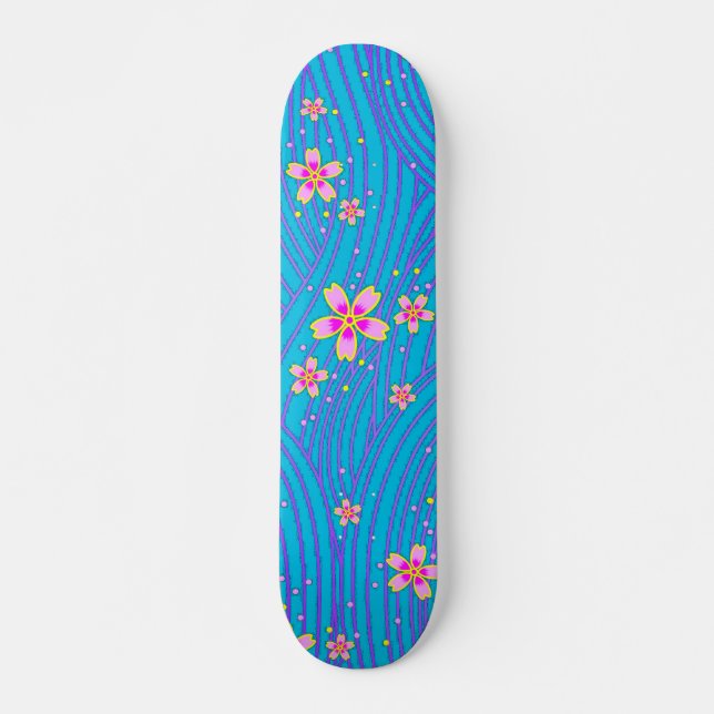 rosa lila und blau skateboard (Vorne)