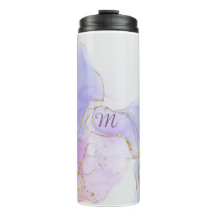 Rosa, Lila und blaue Alkoholtinte Thermosbecher