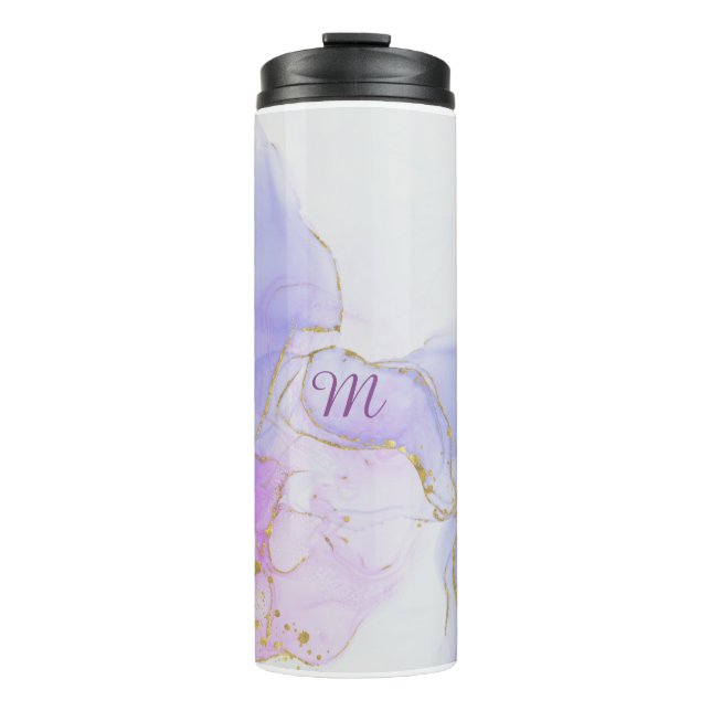 Rosa, Lila und blaue Alkoholtinte Thermosbecher (Vorderseite)
