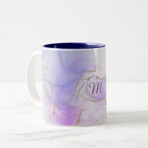 Rosa, Lila und blaue Alkoholtinte Zweifarbige Tasse