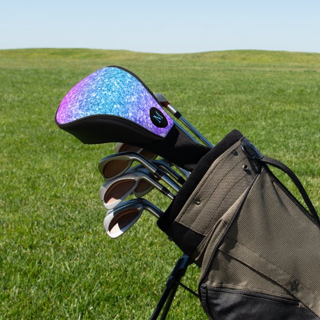 Rosa, lila und blaue Glitzer-Textur Golf Headcover (In SItu)