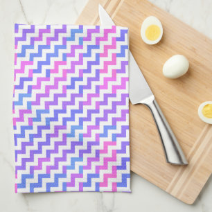 rosa lila und blaues Chevron-Muster Geschirrtuch