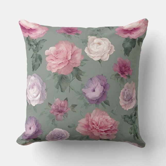 rosa, lila und grün kissen (Vorderseite)