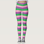 Rosa, Lila und grüne Streifen Leggings<br><div class="desc">Abstrakte digitale Kunst aus rosa,  lila und grünen Streifen.</div>