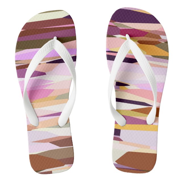 Rosa, Lila und orange abstrakt Flip Flops (Fußbett)