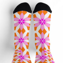 Rosa Lila und Orange Blumen Geometrisch