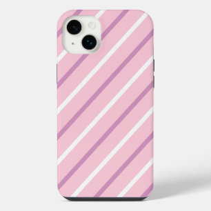 Rosa, Lila und Weiße diagonale Streifen iPhone 14 Plus Hülle