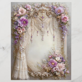 Rosa lila Vintage-Junk-Journal-Schrappbuch-Papier
