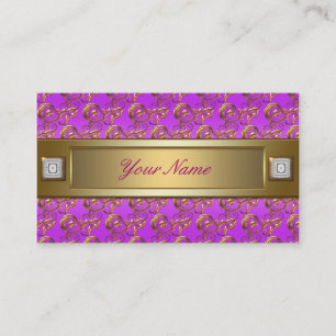Rosa Lila Violet Gold Wirbel Elegante Visitenkarte