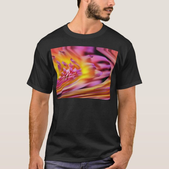 Rosa lila violetter gelber abstrakter T-Shirt (Vorderseite)