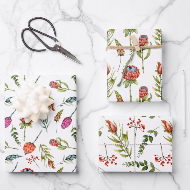 Rosa Lila Wasserfarbe Florenz Geschenkpapier Set (Vorderseite)