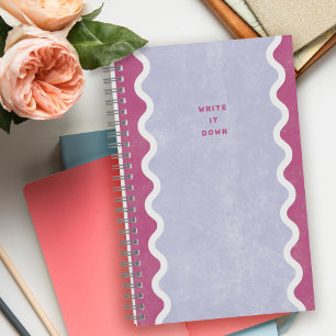 Rosa Lila Wellenlinien Spiral Journal Notizbuch