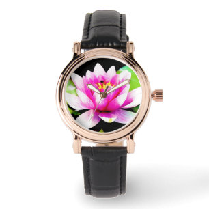 Rosa Lilie Armbanduhr