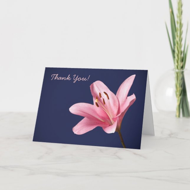 Rosa Lilie, danke! Dankeskarte (Vorderseite)