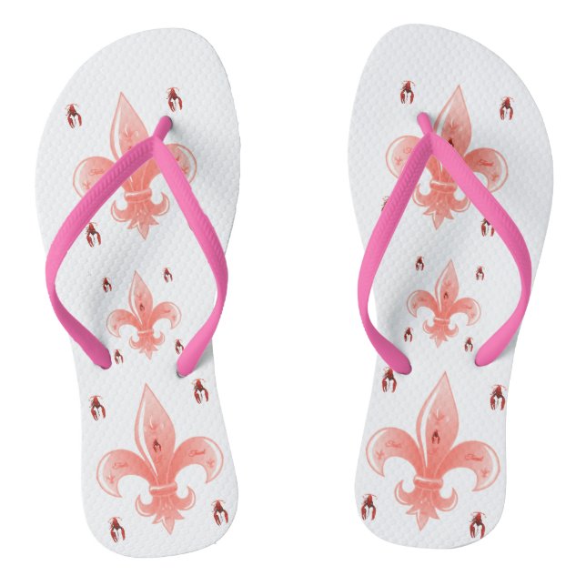 Rosa Lilie Flip Flops (Fußbett)