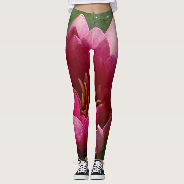 Rosa Lilie Leggings (Vorderseite)
