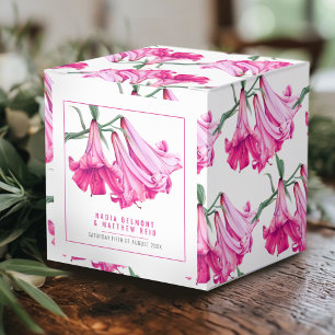 Rosa Lilien-Blumen-Aquarell-Bleistift-Kunst-Hochze Geschenkschachtel