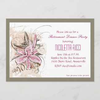 Rosa Lilien-Einladung Einladung