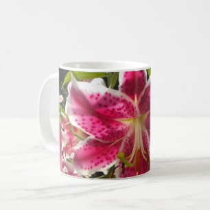 Rosa Lilien Rosa tropische Blume Rosa Blüten Kaffeetasse
