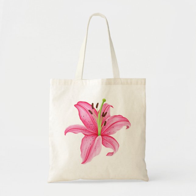Rosa Lilien-Tasche Tragetasche (Vorne)