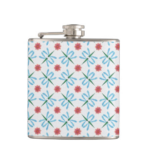 Rosa Lilien und Libellen Hip Flask Flachmann