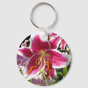 Rosa Lilienrosa Blume tropische Blume Schlüsselanhänger
