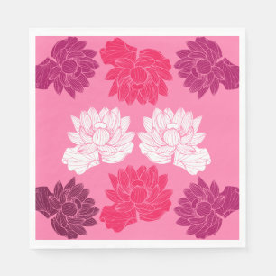Rosa Lilienstoffe Druck Serviette