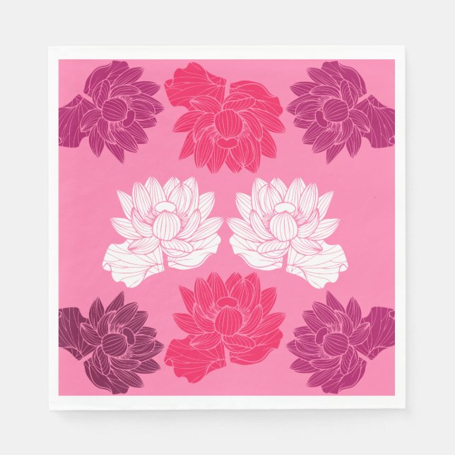 Rosa Lilienstoffe Druck Serviette (Vorderseite)