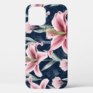 Rosa Lilly Blume Nahtloses Muster. Case-Mate iPhone Hülle