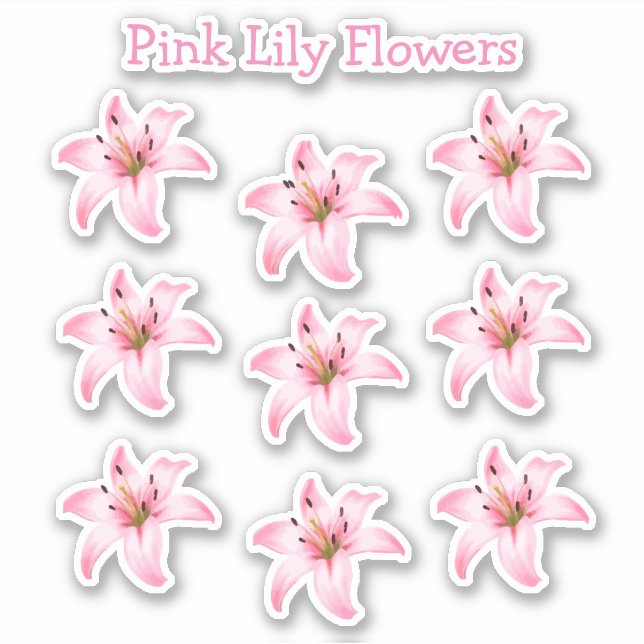 Rosa Lily-Blume prägen die Natur Aufkleber (Vorderseite)