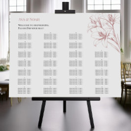 Rosa Lily Kontur Hochzeitstabelle Poster