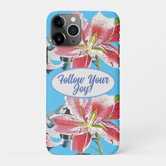 Rosa Lily Lilien Blütenblau Deine Freude iPhone Hülle (Rückseite)