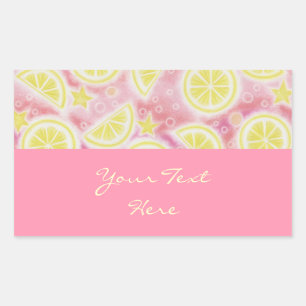 Rosa Limonade "Dein Text"-Aufkleber-Rechteck rosa Rechteckiger Aufkleber