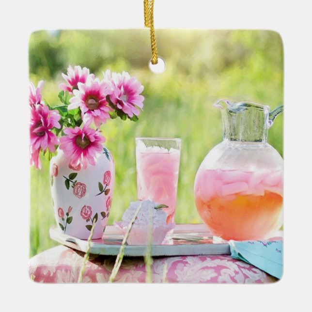 Rosa Limonade Keramikornament (Vorderseite)