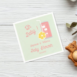 Rosa Limonade Oh Baby Shower Party Serviette