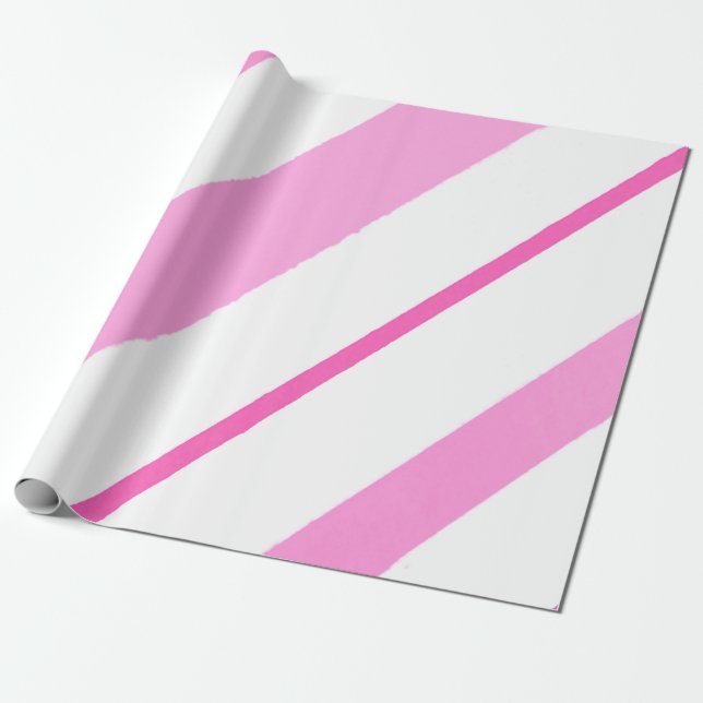 Rosa Linien Geschenkpapier (Ungerollt)