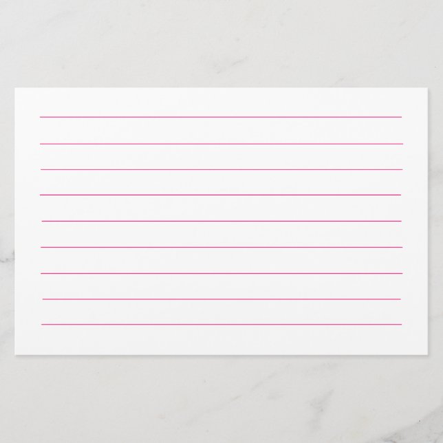 Rosa Linien Weiß Schlicht Elegant Niedlich Briefpapier (Vorderseite)