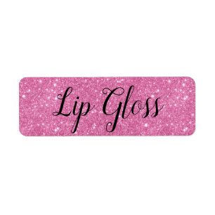 Rosa Lipgloss-Etikett