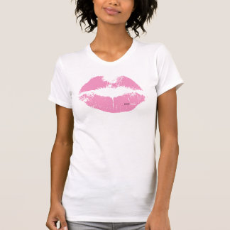 Rosa Lippen auf Behälter T-Shirt
