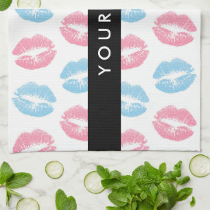 Rosa Lippen, blaue Lippen, Kuss, Ihr Name, persona Geschirrtuch