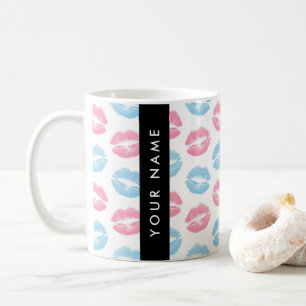 Rosa Lippen, blaue Lippen, Kuss, Ihr Name, persona Kaffeetasse